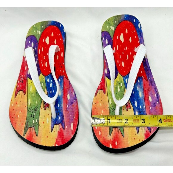 NEW Rainbow Cat Flip Flops Thongs Flat Slip-On Rubber/Foam Sandals Mens Sz 10/11 - Picture 6 of 6